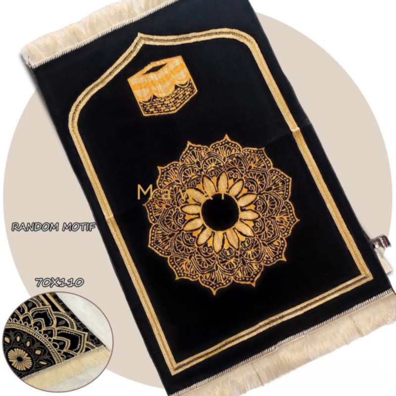 Jual Sajadah Turky Dewasa Sajadah Turki Exclusive Kiswah Hitam Flowers