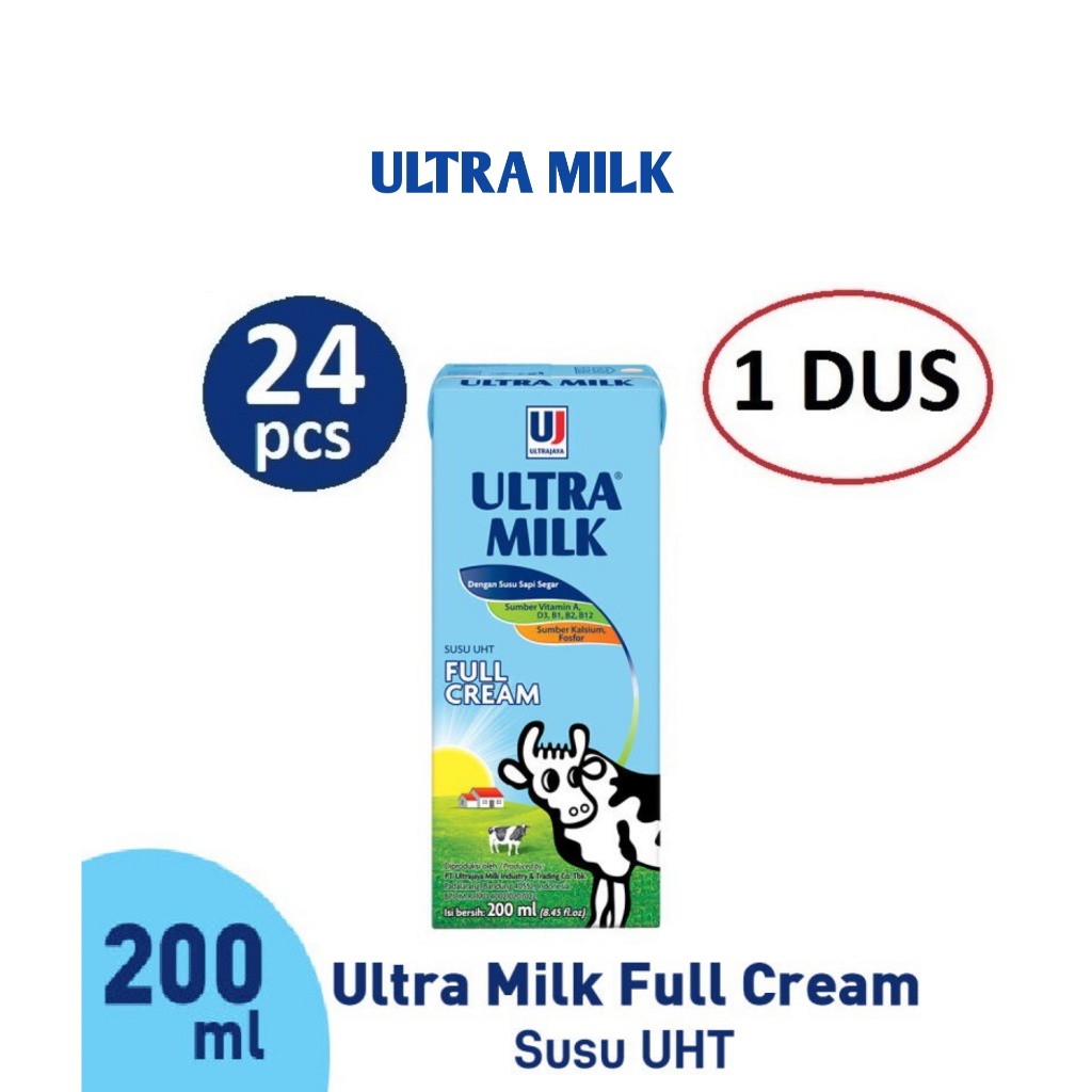 Jual SUSU ULTRA FULL CREAM 200 Ml 1 DUS ISI 24 Shopee Indonesia