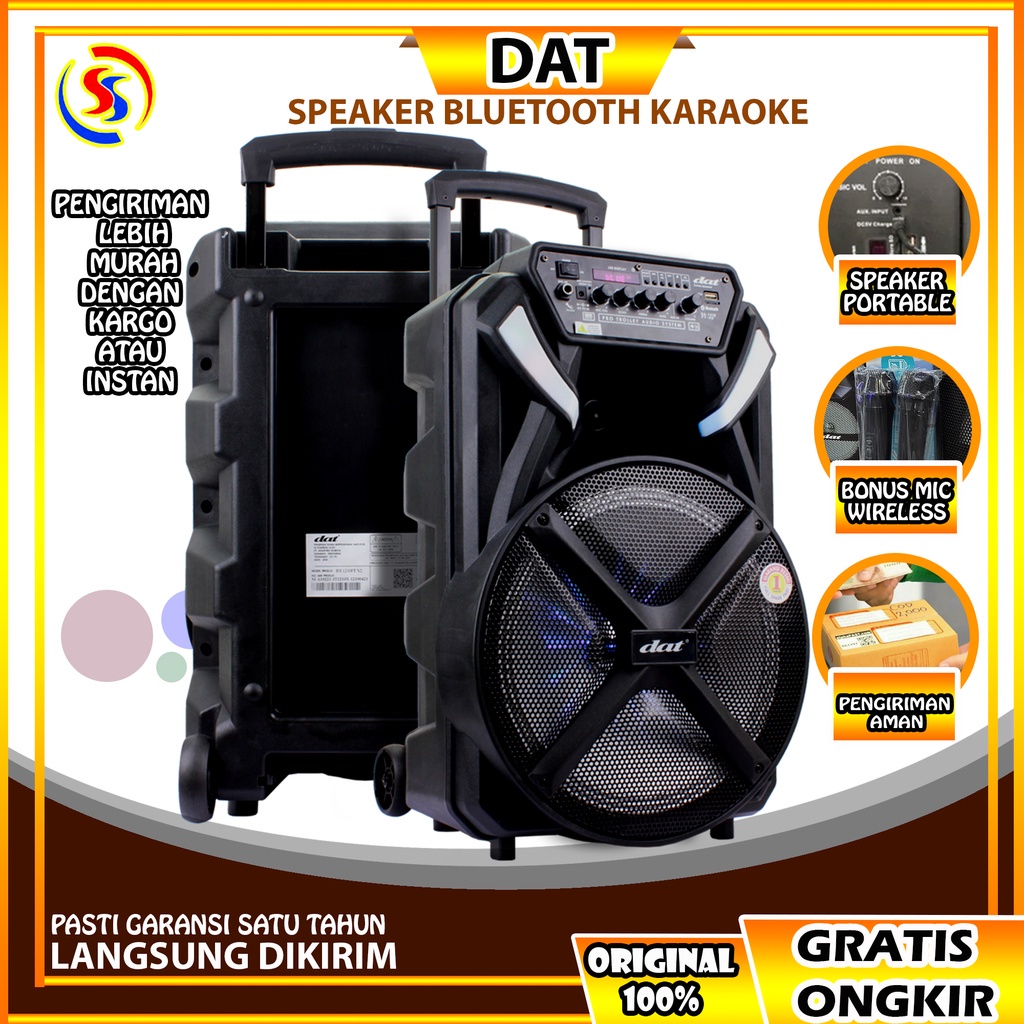 Jual SPEAKER BLUETOOTH SPEAKER KARAOKE SPEAKER PORTABLE DAT DT 1210FT