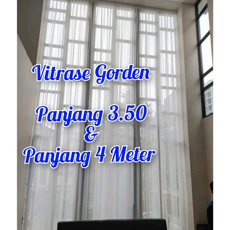 Jual Tile Polos Vitrase Gorden Lapisan Gorden Putih Hordeng Panjang 4