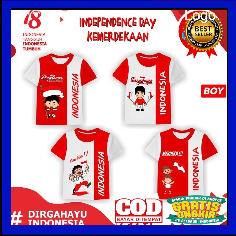 Jual KAOS KEMERDEKAAN RI DIRGAHAYU REPUBLIK INDONESIA 17 AGUSTUS