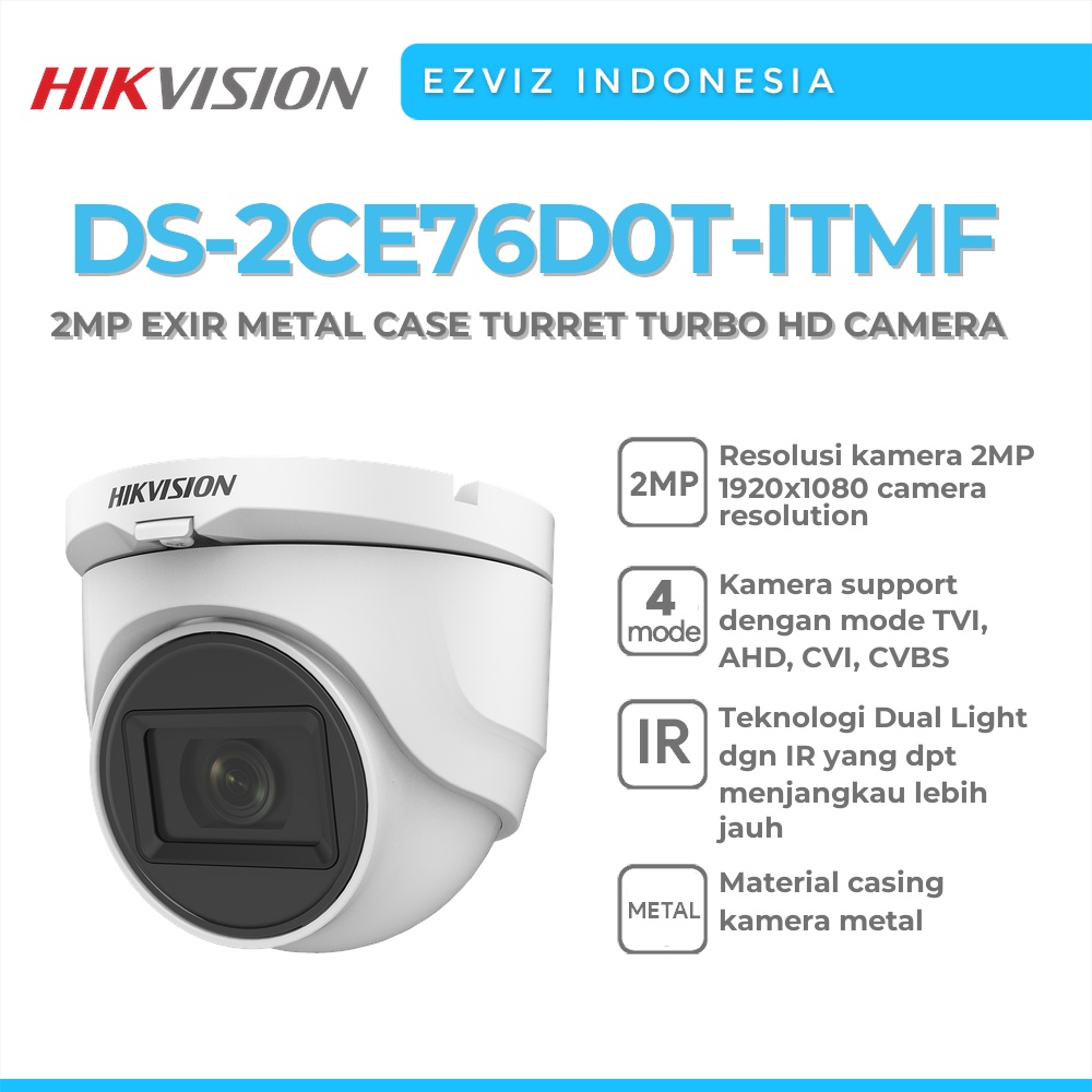 Jual Hikvision Ds Ce D T Itmf Mp Exir Metal Case Turret Turbo Hd