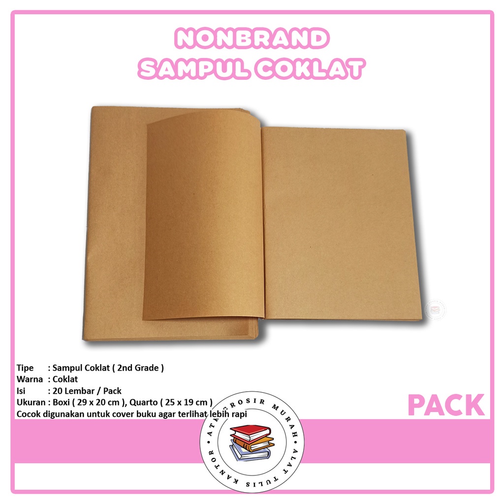 Jual Agm Sampul Buku Coklat Polos Ukuran Boxy Dan Quarto Pack