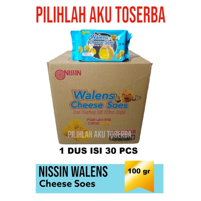 Jual Biskuit Nissin WALENS CHEESE SOES 100 Gr HARGA 1 DUS Isi 30