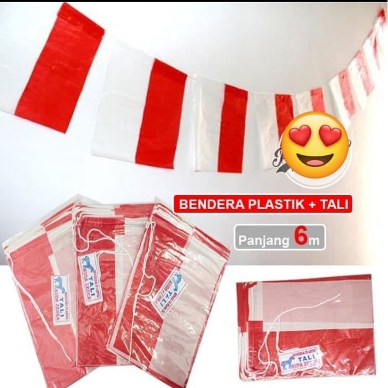 Jual Blousemarket Bendera Plastik Merah Putih Plus Tali Umbul Umbul