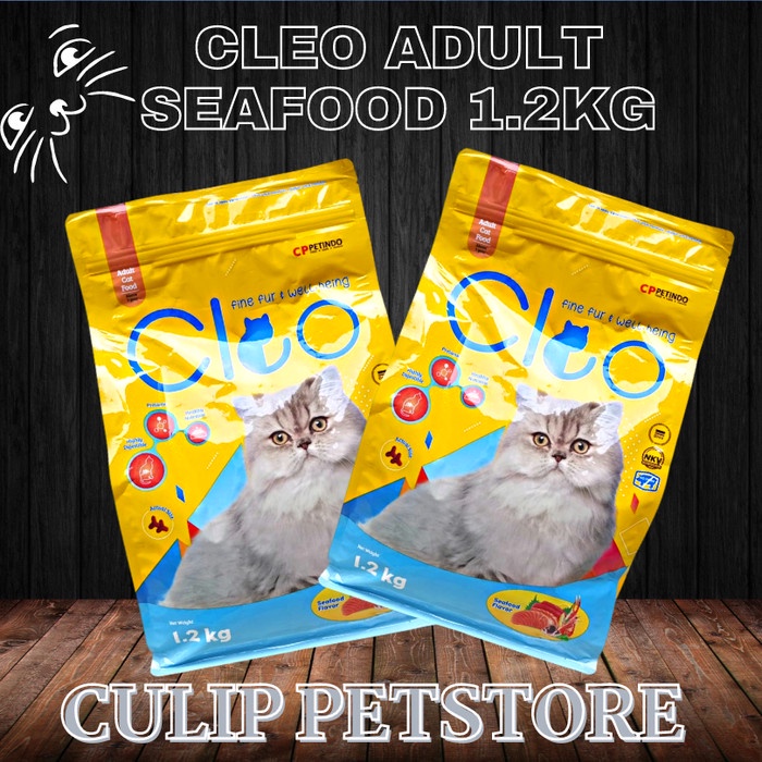 Jual Makanan Kucing Dry Food Cleo Adult Seafood 1 2kg Shopee Indonesia