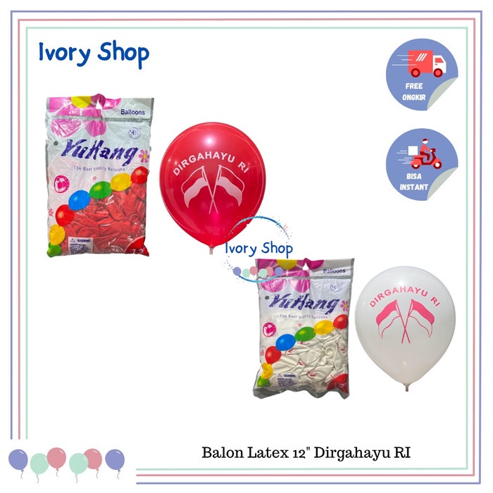 Jual Balon Latex Inch Dirgahayu Hut Ri Merah Putih Pack Isi