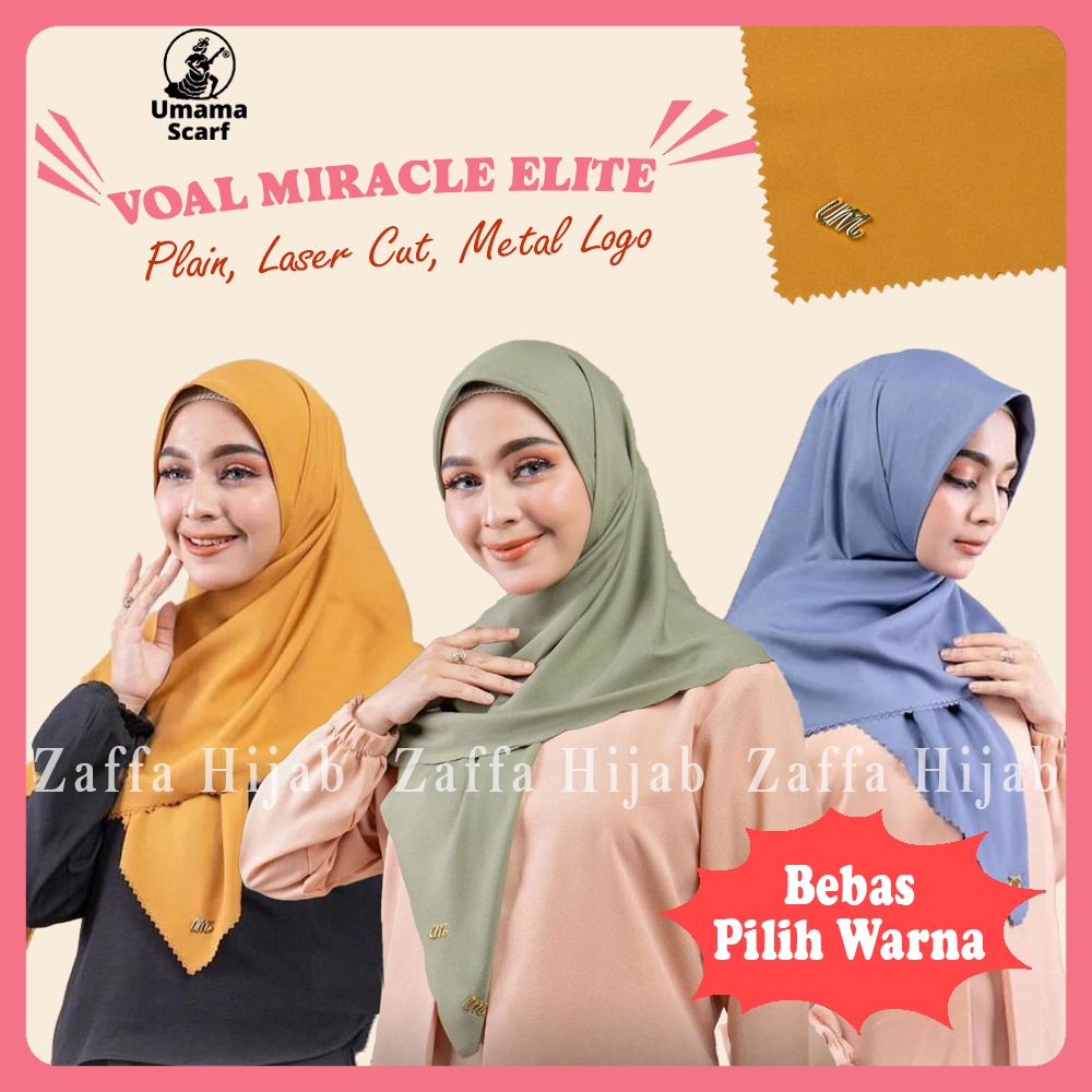 Jual Voal Miracle Plain Elite Laser Cut Metal Logo By Umama Scarf