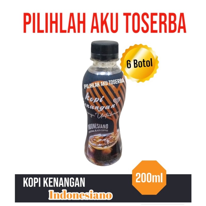 Jual KOPI KENANGAN INDONESIANO BLACK COFFEE 200 Ml HARGA 6 Botol