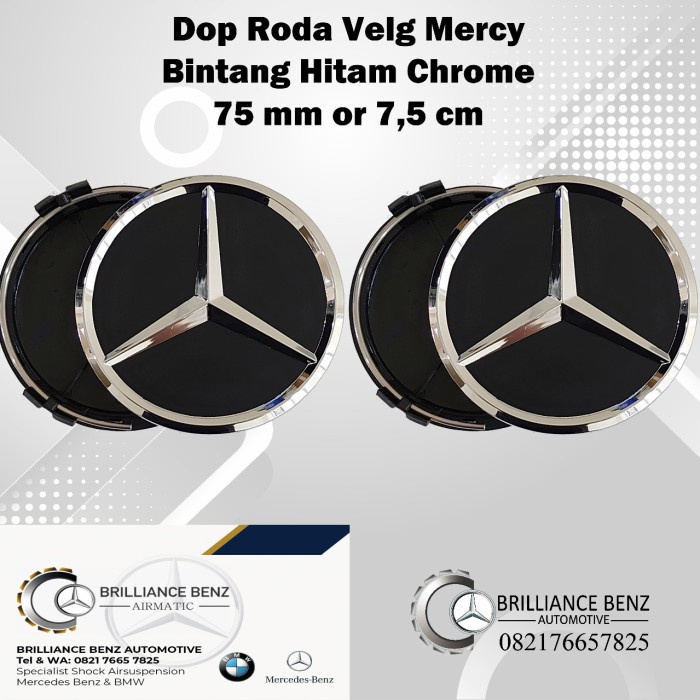 Jual DOP VELG RODA MERCY 75MM BINTANG CHROME EMBLEM DOP RODA MERCEDES