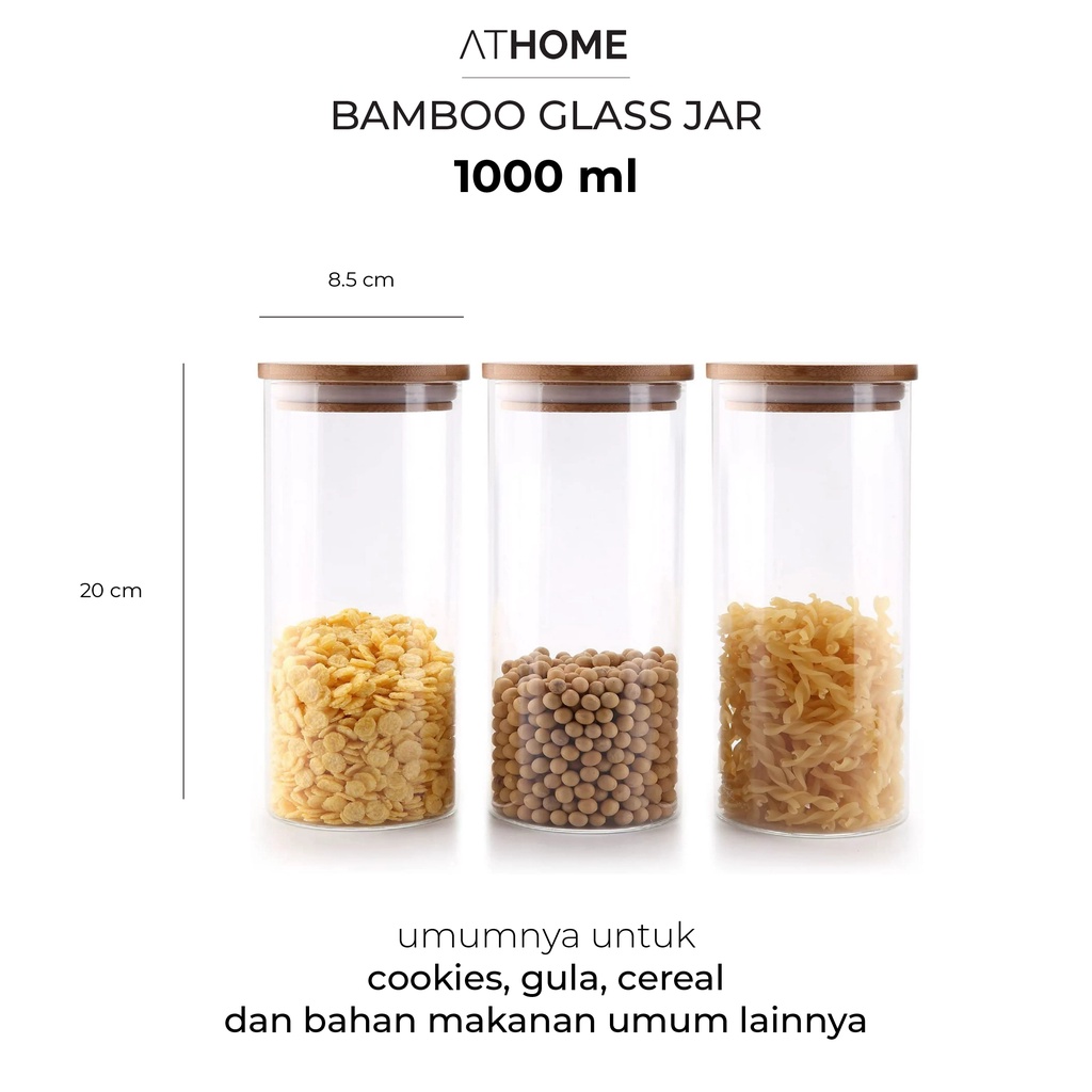 Jual Athome Bamboo Glass Jars Ml Ml Ml Ml Ml