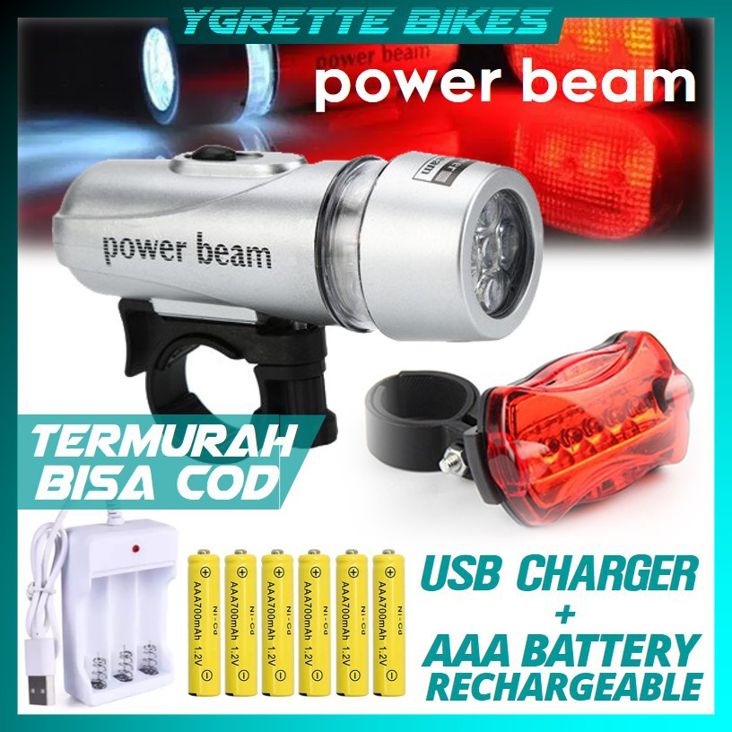 Jual Ygrette Terlaris Powerbeam Lampu Depan Sepeda Led Lampu