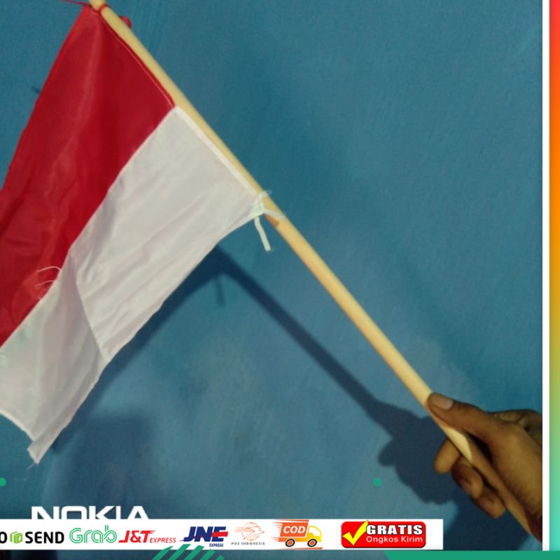 Jual Bendera Kain Merah Putih Stik Gagang Cm Kayu Tujuhbelasan