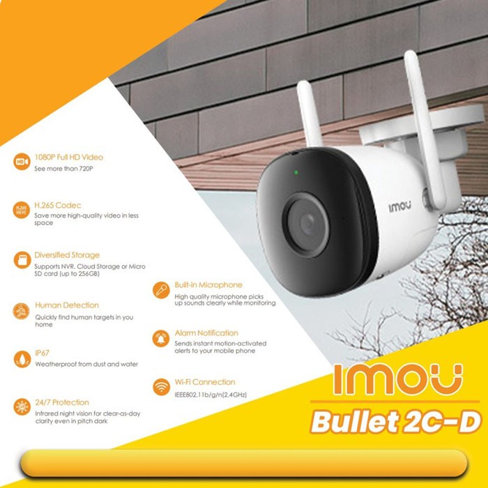 Jual Imou Bullet 2C D Smart Wifi IP Cam Outdoor Imou Bullet 2C D 1080P