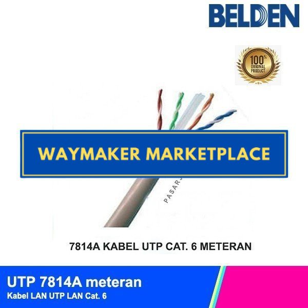 Jual Kabel LAN CAT6 1M Meteran BELDEN UTP 7814A Cat 6 Ethernet Cable