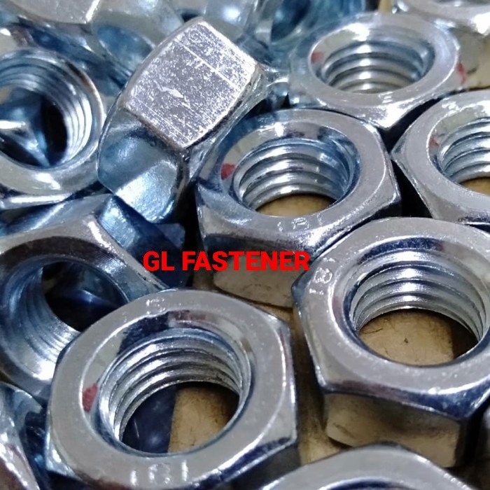 Jual Mur Inch Galvanis Putih Hex Nut Gang Putih Kunci Mur Hex