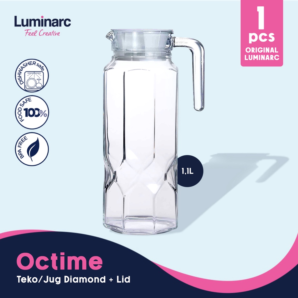 Jual Luminarc Teko Jug Clear Diamond Octime 1 1L 1pcs Shopee Indonesia