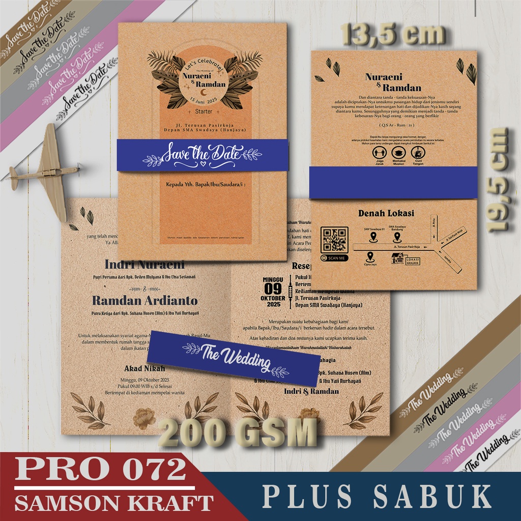 Jual Kode Toko S13 Pro 072 Kraft Lipat 2 Plus Sabuk Cetak Undangan