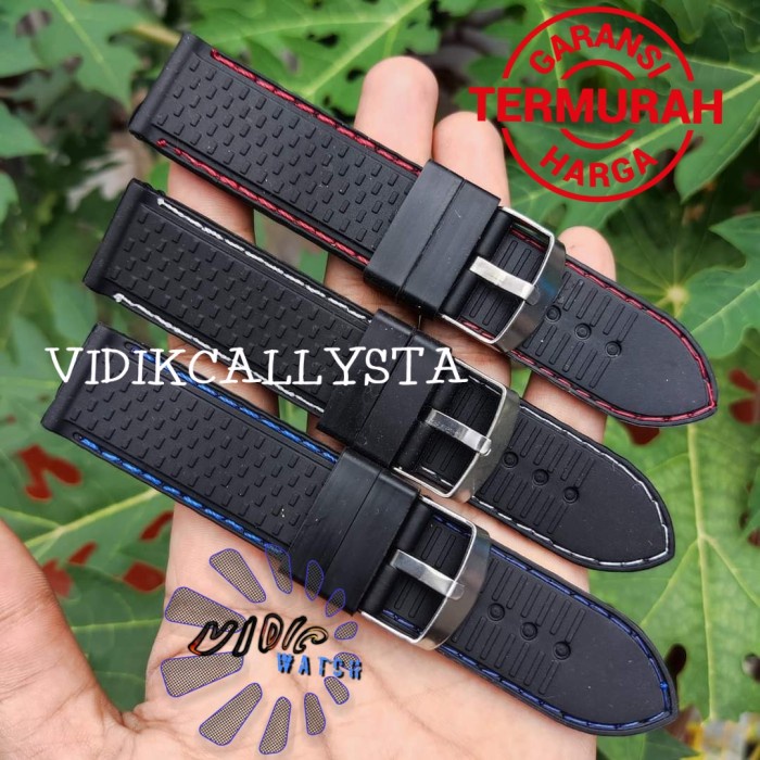 Jual Strap Tali Jam Tangan Karet Rubber Hitam Mm Berkualitas Mm