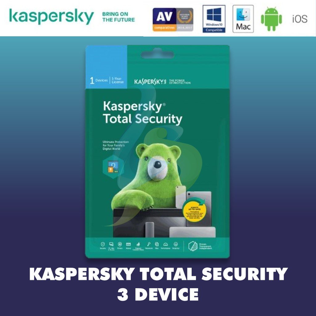 Jual Kaspersky Total Security 2019 KTS 3 Device 1 Tahun TERLARIS