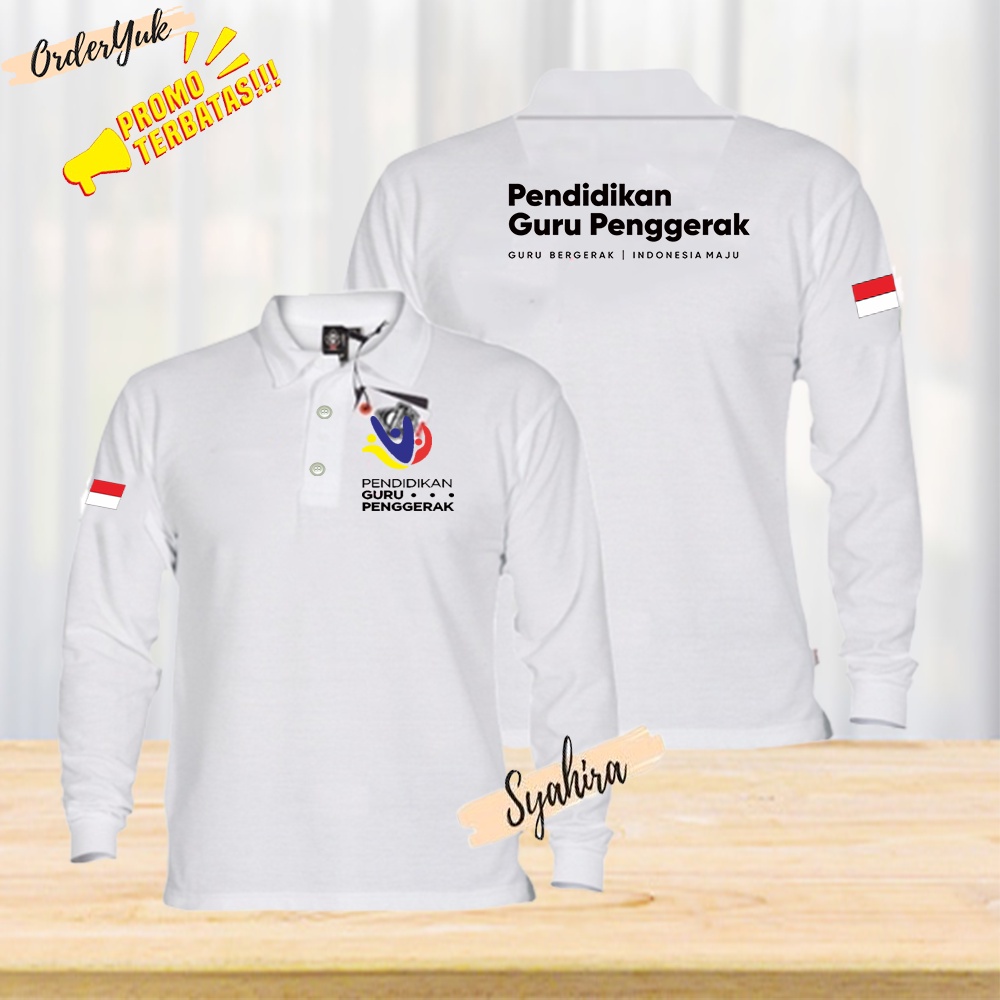 Jual Poloshirt Berkerah Guru Pengerak Baju Kaos Polo Lengan Panjang