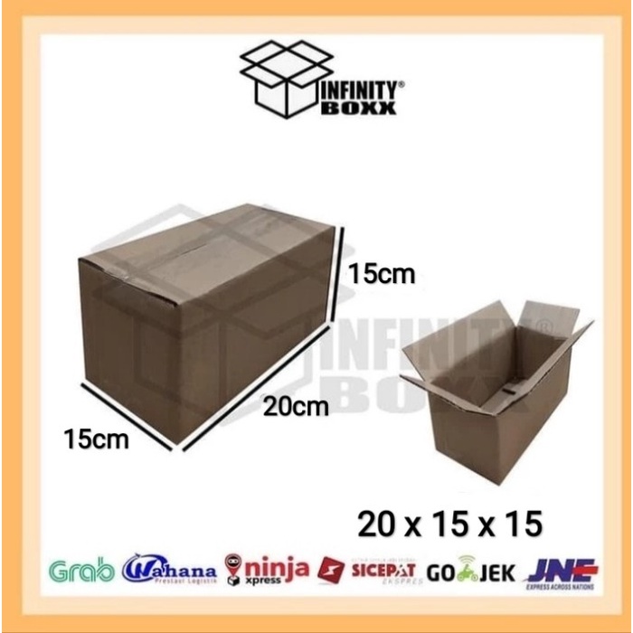 Jual Kardus Box Packaging Packing 20x15x15 Cm POLOS SHEET Shopee