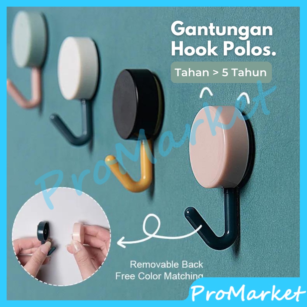 Jual Hook Bulat Gantungan Serbaguna Bulat Tempel Dinding Tembok Tanpa