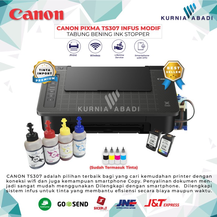 Jual Printer Canon PIXMA TS307 Infus Print WiFi Copy Wireless Tabung