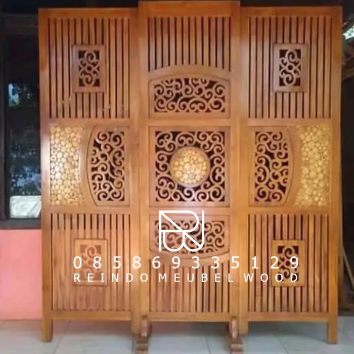 Jual Penyekat Ruangan Minimalis Kayu Jati Sketsel Ruang Minimalis