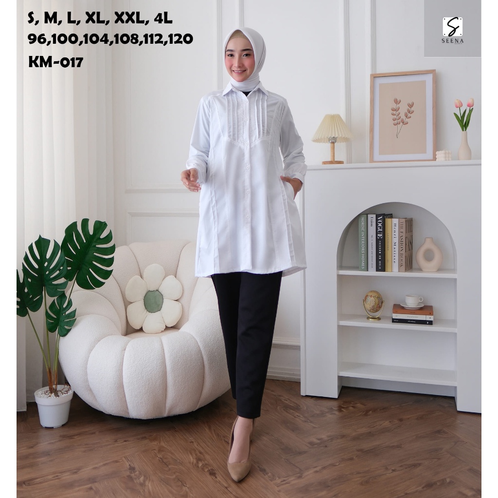 Jual Seenaoutfit Cod Km Baju Kemeja Putih Polos Wanita Kerja