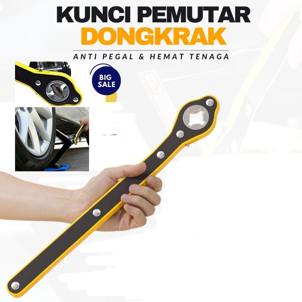 Jual PROMO Besi Pemutar Dongkrak Mobil Universal Model Kunci Ratchet