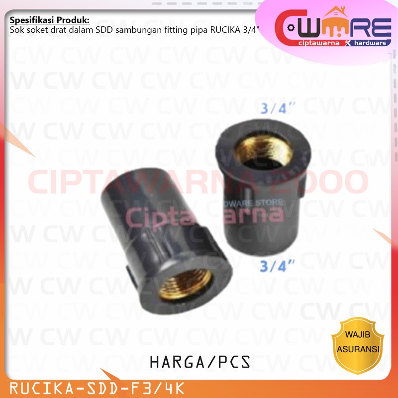 Jual Wavin Rucika Fitting Pipa Aw Faucet Sok Soket Drat Dalam