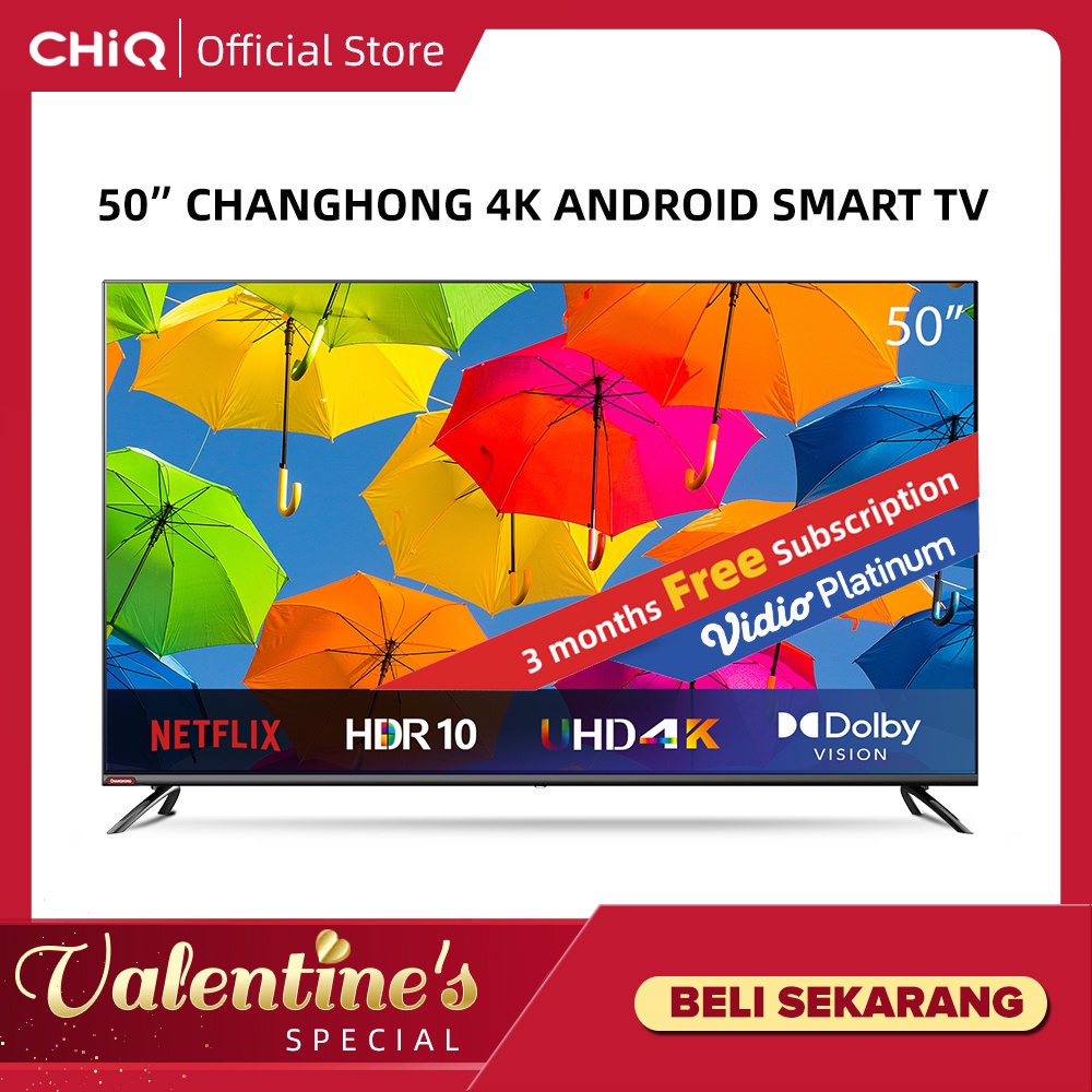 Jual New Changhong Framless Android 9 0 4K UHD Smart TV 50Inch LED TV