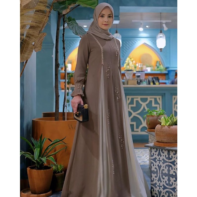 Jual Vallina Outfit Azalia Maxy Abaya Arabian Cerutty Babydoll Pearls