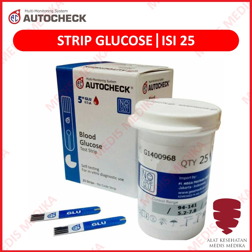 Jual Autocheck Blood Glucose Test Strip Cek Gula Darah Refill Isi