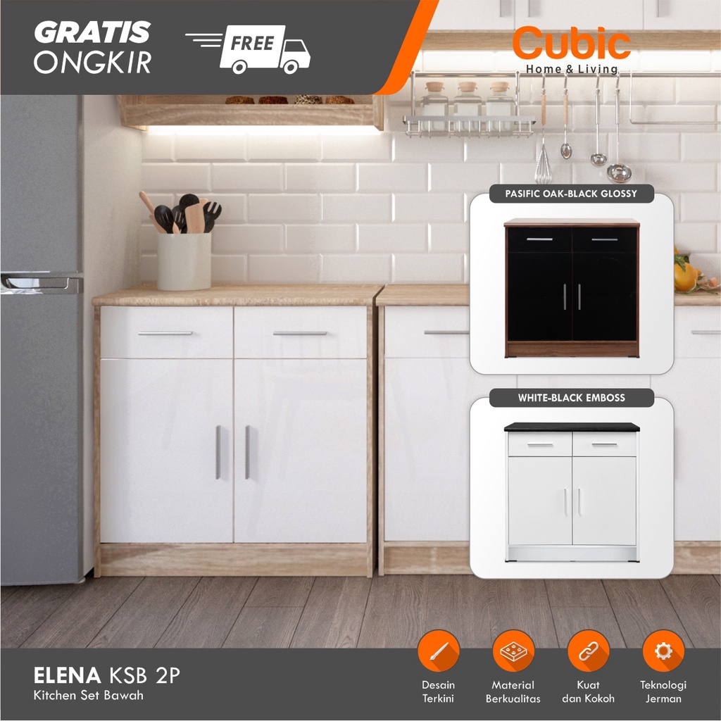 Jual Cubic Kitchen Set Pintu Minimalis Rak Bawah Dapur Elena Ksb