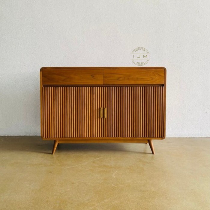 Jual Meja Tv Bufet Rak Minimalis Credenza Modern Retro Kayu Jati