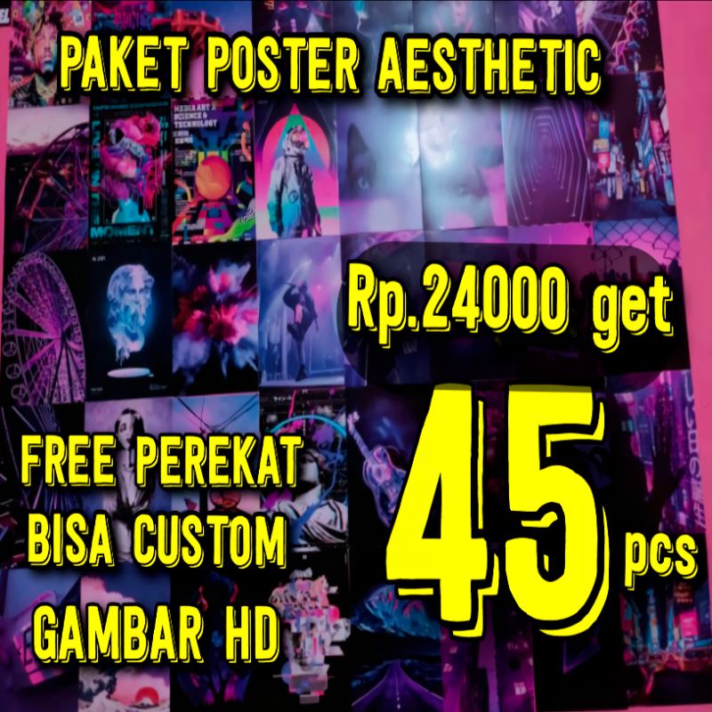 Jual Poster Dinding Aesthetic Paket Isi 45pcs Shopee Indonesia