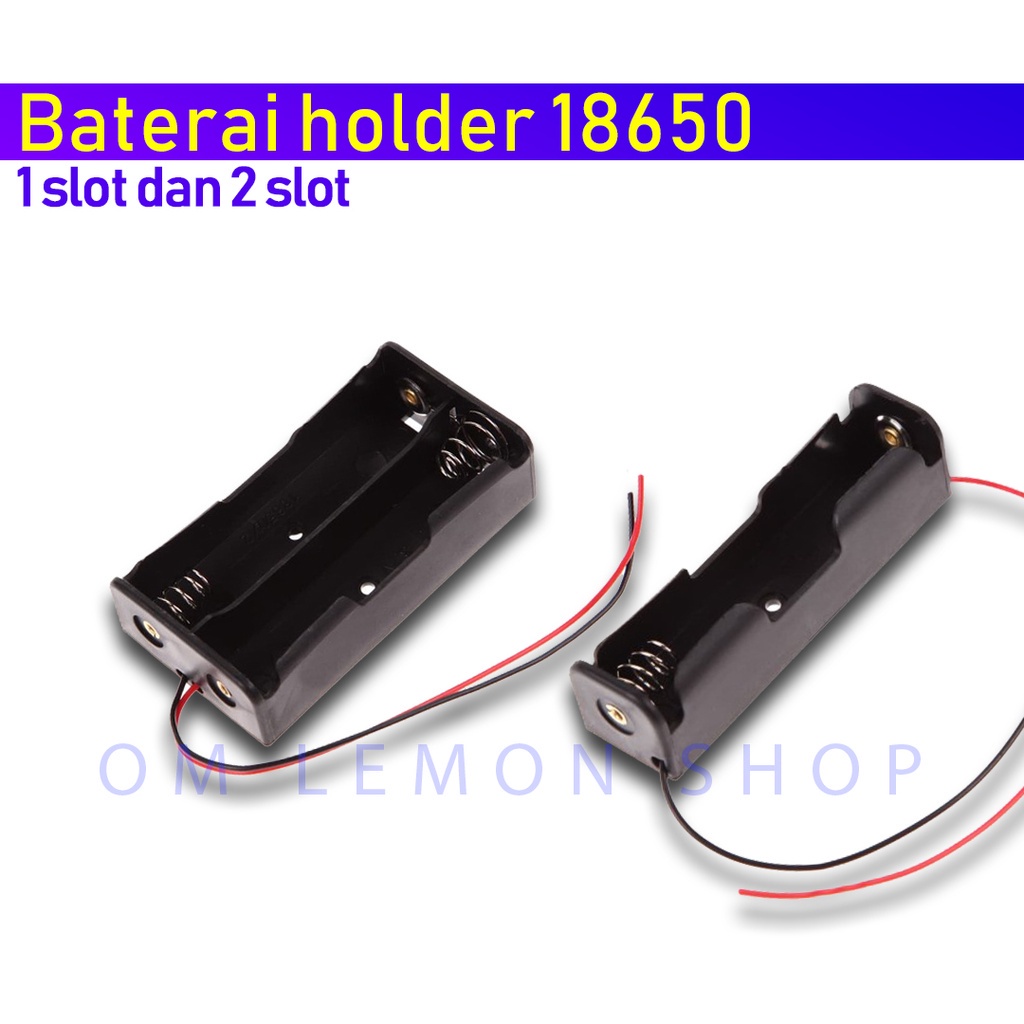 Jual Tempat Kotak Baterai Holder Baterai 1 2 Slot 18650 Battery Kotak