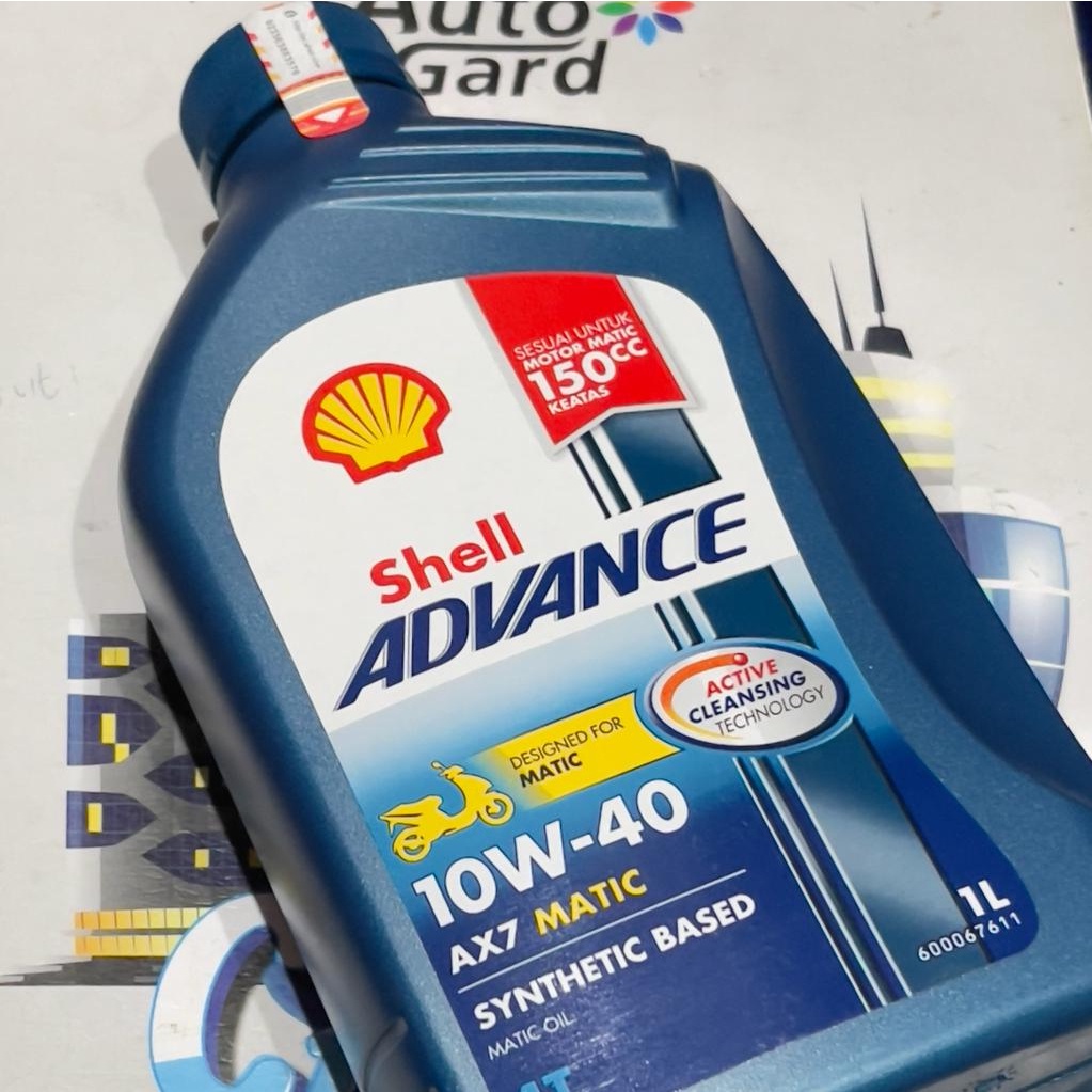 Jual 1 PC OLI SHELL ADVANCE MATIC AX7 1L BIRU SCOOTER DIJAMIN ASLI