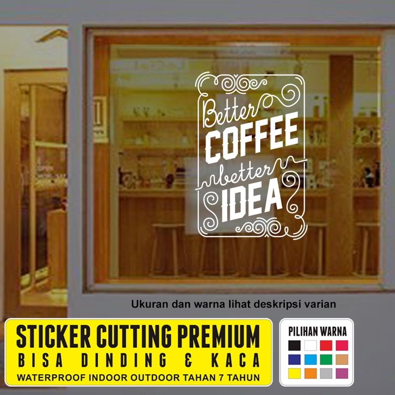 Jual Stiker Kaca Dinding Cafe Aesthetic Cutting Sticker Kafe Kopi