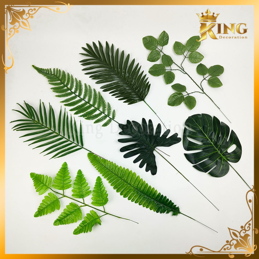 Jual Daun Dekorasi Palem Pakis Artificial Pillow Leather Fern Janda