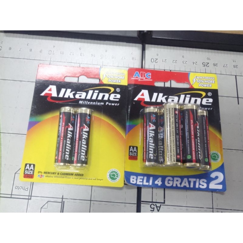 Jual BATERAI ABC ALKALINE AA ISI 6 DAN ISI 2 Shopee Indonesia