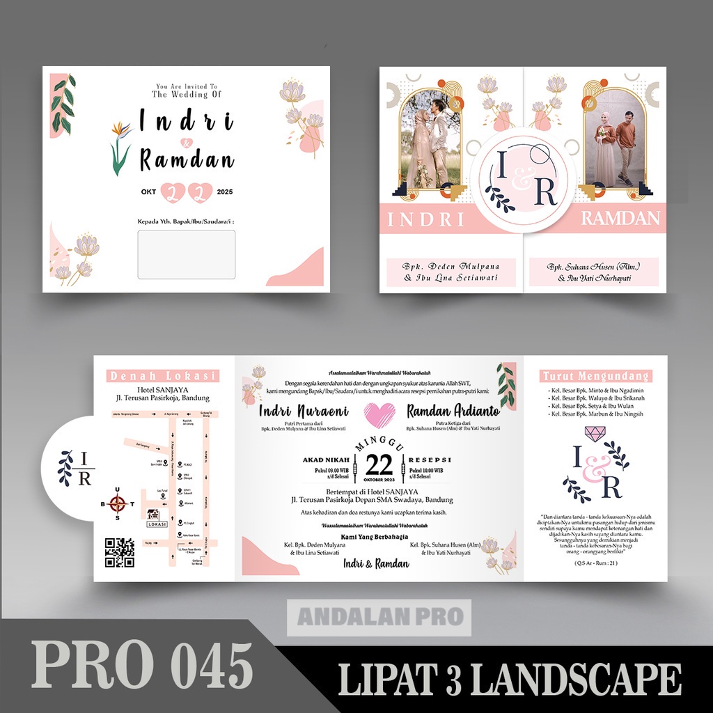 Jual Kode Toko S Desain Undangan Lipat Landscape Plus Foto V