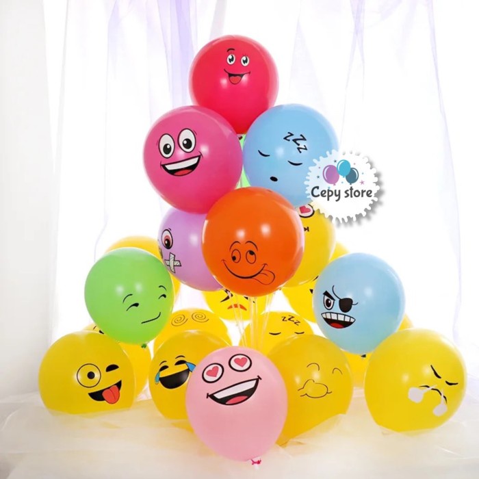 Jual Balon Latex Emoticon Mix Balon Emoji Warna Warni Inch Pcs