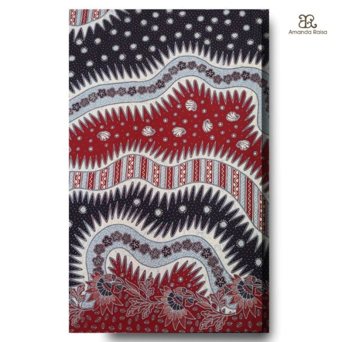 Jual Kain Batik Meteran Potongan Motif Kembang Ri Maroon 0 5 Meter