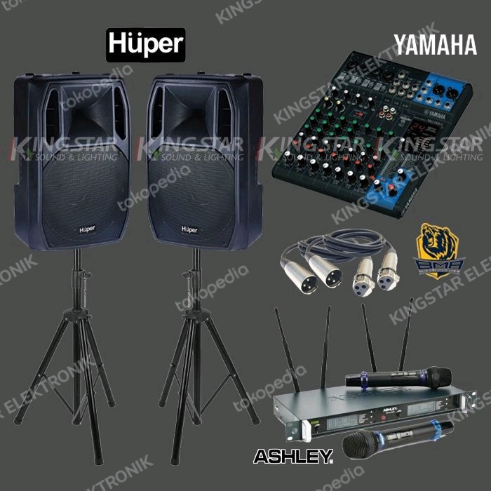 Jual Paket Sound System Huper AK15 Yamaha MG10XU Ashley V1000 BMA