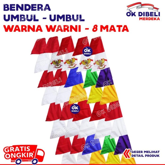 Jual Promo Umbul Umbul Warna Warni Satuan Bendera Indonesia Sedia