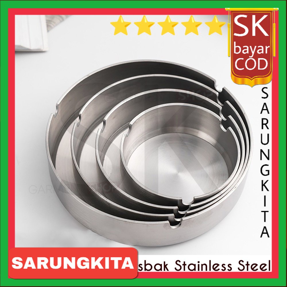 Jual Asbak Rokok Stainless Tempat Mangkok Bulat Anti Karat Cm