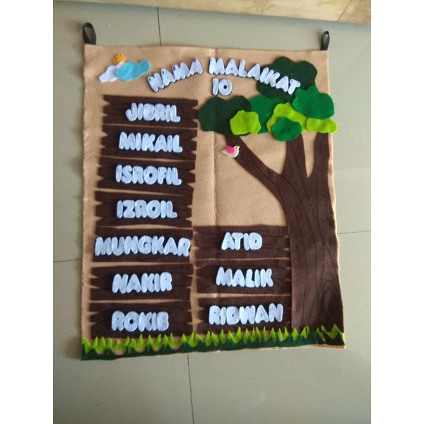 Jual Hiasan Dinding 10 Nama Malaikat Dari Flanel Tugas Sekolah 10